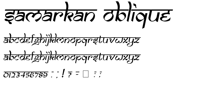 Samarkan Oblique font